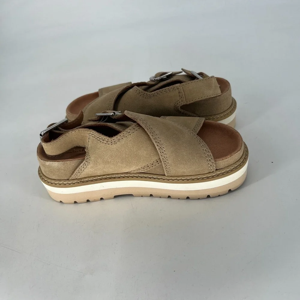 Clarks Orianna Roam Platform Sandal Womens 6 Leather Tan Brown Neutral